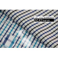 Turquoise/Navy Checks Chequer Yarn Dyed Shirt Fabric